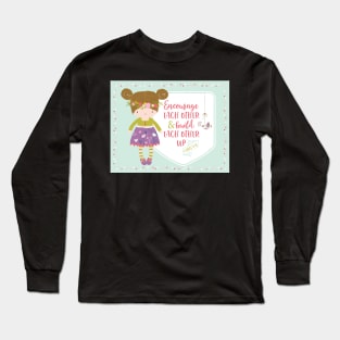 Encourage Each Other Kids Scripture Art Long Sleeve T-Shirt